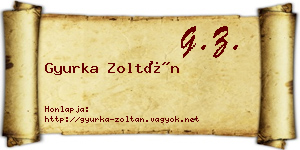 Gyurka Zoltán névjegykártya